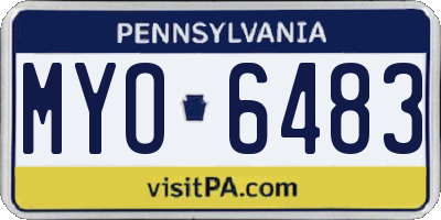 PA license plate MYO6483