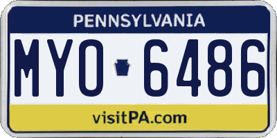 PA license plate MYO6486