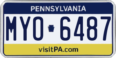 PA license plate MYO6487