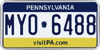 PA license plate MYO6488