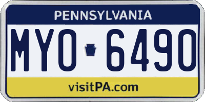 PA license plate MYO6490