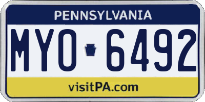 PA license plate MYO6492