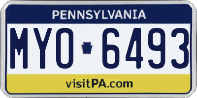 PA license plate MYO6493