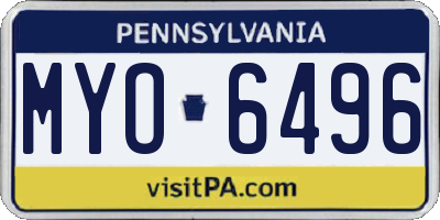 PA license plate MYO6496