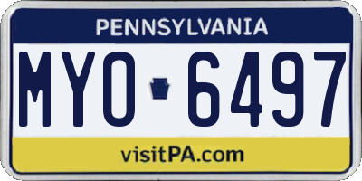 PA license plate MYO6497