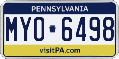 PA license plate MYO6498