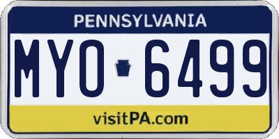 PA license plate MYO6499