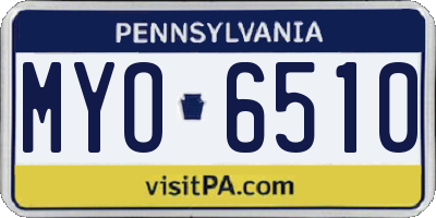 PA license plate MYO6510