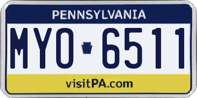 PA license plate MYO6511
