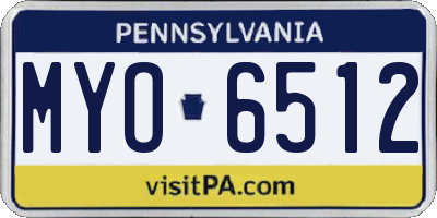 PA license plate MYO6512