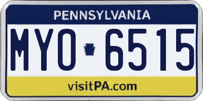 PA license plate MYO6515