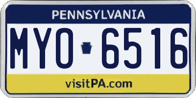 PA license plate MYO6516