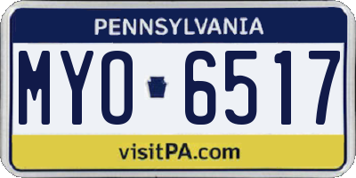 PA license plate MYO6517