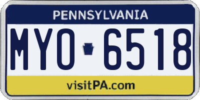 PA license plate MYO6518