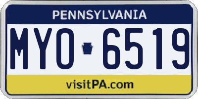 PA license plate MYO6519
