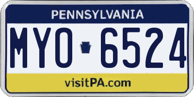 PA license plate MYO6524