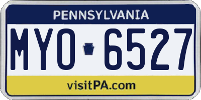 PA license plate MYO6527