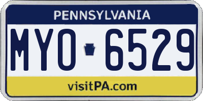 PA license plate MYO6529
