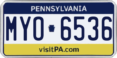 PA license plate MYO6536