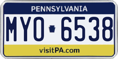 PA license plate MYO6538