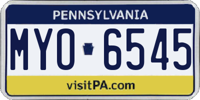 PA license plate MYO6545