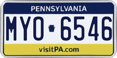 PA license plate MYO6546