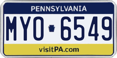 PA license plate MYO6549