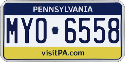 PA license plate MYO6558