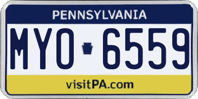 PA license plate MYO6559