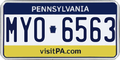 PA license plate MYO6563