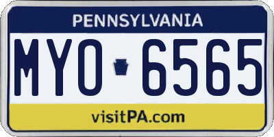 PA license plate MYO6565
