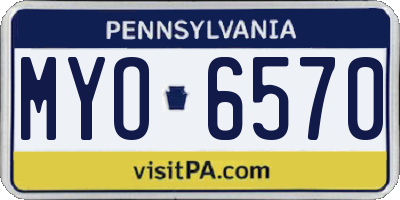 PA license plate MYO6570