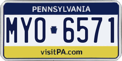 PA license plate MYO6571