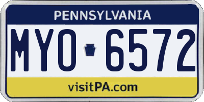 PA license plate MYO6572