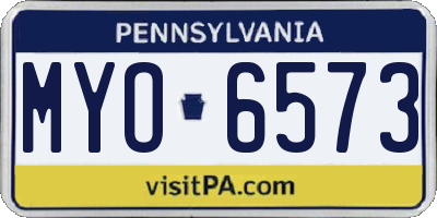 PA license plate MYO6573