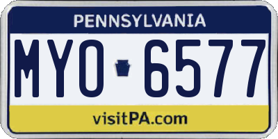 PA license plate MYO6577