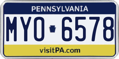 PA license plate MYO6578