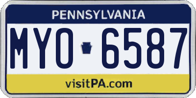 PA license plate MYO6587