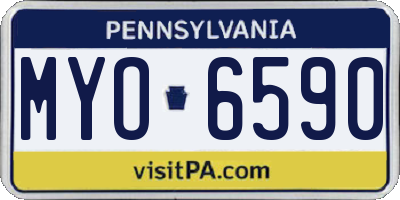 PA license plate MYO6590