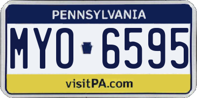 PA license plate MYO6595