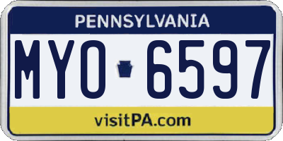 PA license plate MYO6597