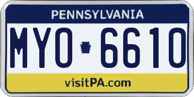 PA license plate MYO6610