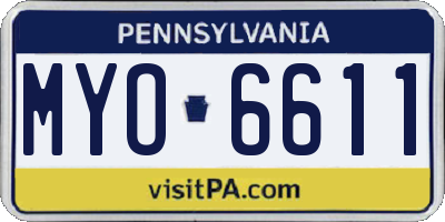 PA license plate MYO6611