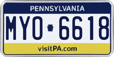 PA license plate MYO6618