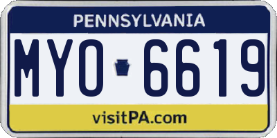 PA license plate MYO6619