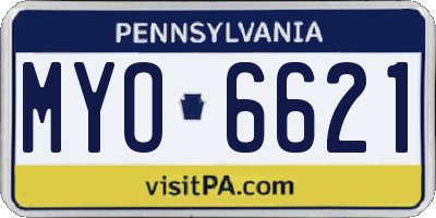 PA license plate MYO6621