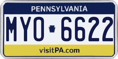 PA license plate MYO6622