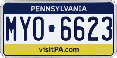 PA license plate MYO6623