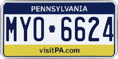PA license plate MYO6624