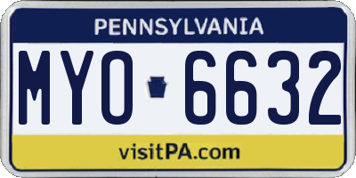 PA license plate MYO6632